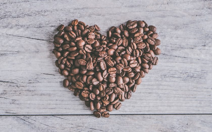heart coffee beans